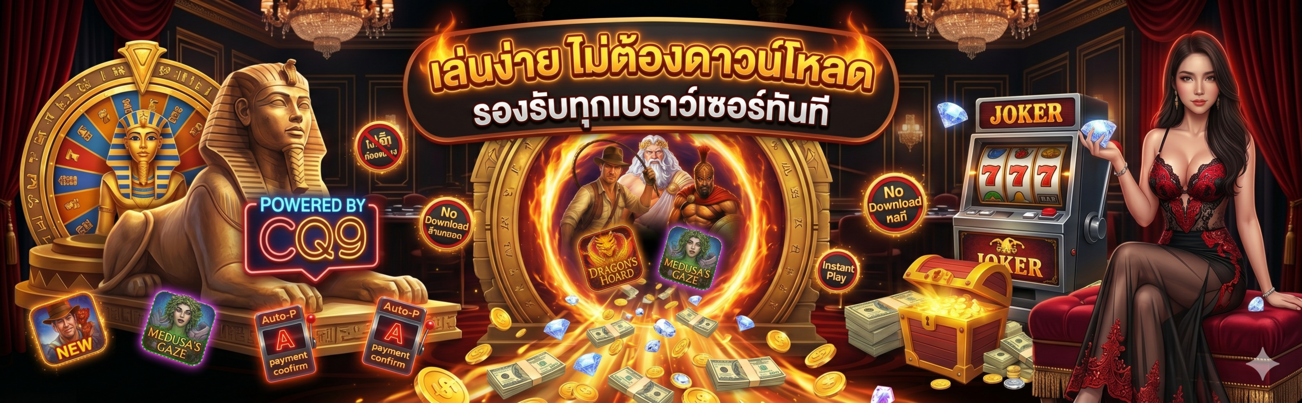 เล่นง่าย ไม่ต้องดาวน์โหลด รองรับทุกเบราว์เซอร์ทันที​